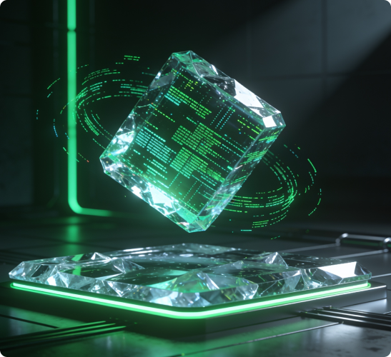 Technological cube representing data structuring and modelling